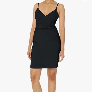 Black Halo V Neck Mini Dress with spaghetti straps